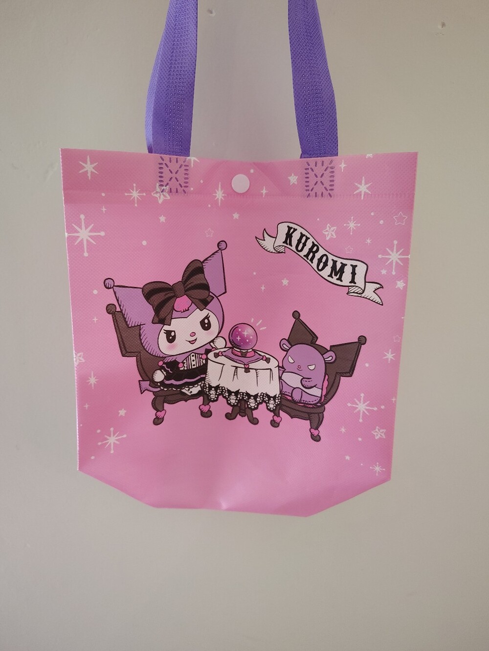 Kuromi Small Tote Bag with Purple Handles